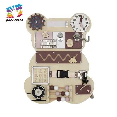 Wooden Educational Wooden Baby Homemade Activity Cube Busy Box W12D379
