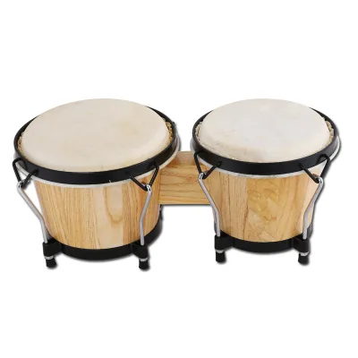 Hot Selling Bongo Drum 4+5 Inch African Hand Drum Latin Hand Percussion Instrument 4+5 Inch Bongo Sheepskin Drum