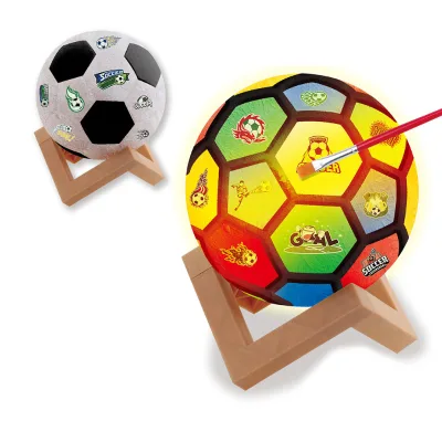 LED Light Plastic Football Model DIY Toy Painting Kit with LR44*3 Batteries for 5 to 7 Year Olds