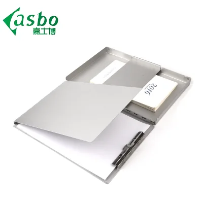 KSABO Hot Sale Slim Paper Documents Aluminum Storage Clipboard with Cover Zhejiang