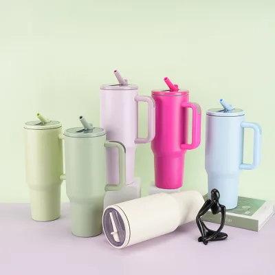 Wholesale 40oz Sublimation Tumbler with Handle Gym Water Thermos 40oz Tumbler Water Bottle Sport