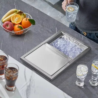 Stalighe ICB-S181214 Commercial Stainless Steel 304+201 40QT Drop-In Ice Cooler Chest for Outdoor Kitchen