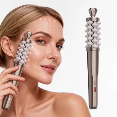 Home Use Luxury Handheld USB Rechargeable Silicone Skincare Wand Face Massager with Face Lift & Sculpting Features