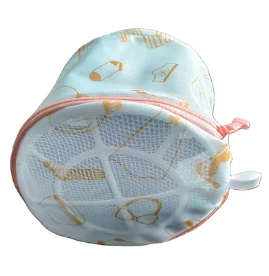 Eco-Friendly Printed Bra Mesh Laundry Bag With 2 Plastic Rings for Washing