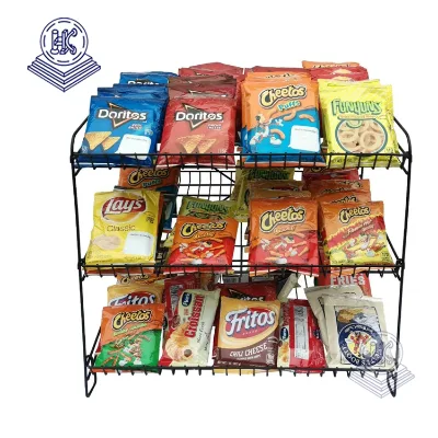 Countertop Metal Merchandising Rack Tabletop Display Stand for Chocolate Bars Biscuits & Lollipops Snack Retail Promotion