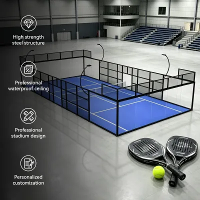 Weather Resistant Tempered Glass Professional Padel Tennis Court  Full Galvanized Steel Frame Anti-Corrosion Outdoor & Indoor