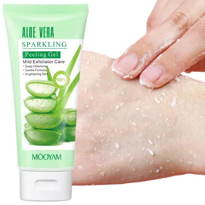 .Aloe Vera Sparkling Peeling Gel Lightening Face Wash Ance Blackhead Remover Facial Cleanser Purifying Exfoliating Gel