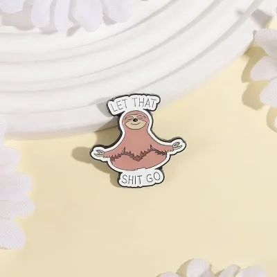 Cute Sloth Enamel Pin Funny Animal Brooch Pines Lapel Pins Badge Backpack Clothing Accessories Quote Jewelry Friends Gifts Alloy