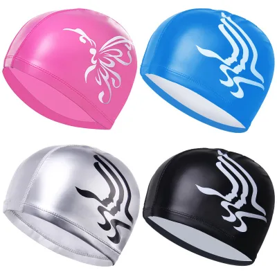 Seamless Soft Silicone Feel Cap Stretchy PU Swim Cap for Long Hair Ear Covered Waterproof Swimming Hat for Adult