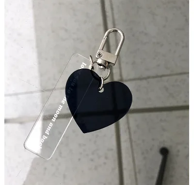 laser cut promotional cartoon heart-shaped acrylic key chain charm souvenir gift charm