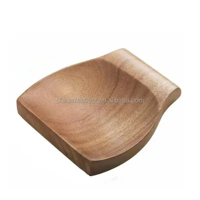 Acacia Wood Spoon Rest Wooden Spoon Holder for Kitchen Spatulas Spoons Tongs