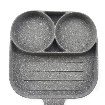Aluminum Non Stick Non-stick 3 Three Section Divided in 1 One Grill Fry Pan