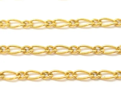 GP 1.5mm 2.4mm 14K Yellow Gold Figaro Chain 1+1 Gold Filled 14k Permanent Jewelry Chains Rectangular Tarnish Free Wholesales