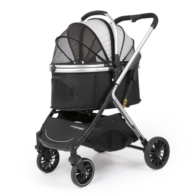 New Trend Dog Stroller With Removable Carrier for Small and Medium Dogs One-Click Folding Lightweight Pet Stroller