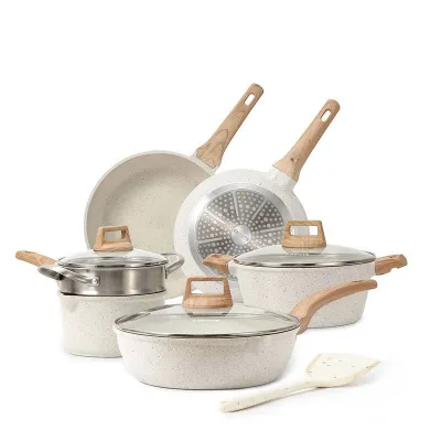2024 Oem Die Cast Aluminum Nonstick Kitchen Cooking Pots and Pans Set Granite Cookware Set With Induction Bottom
