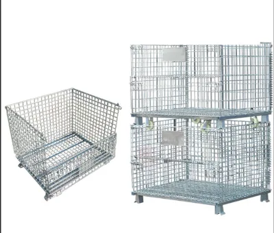KN Factory Galvanized Steel Wire Basket Storage Cage for Goods Transportation