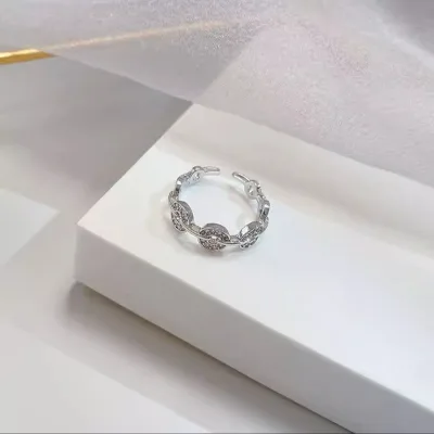 Wholesale Money Skewers, Rings, Women's Niche Design, High-end Feel, Super Sparkling Rings, Cold Trend, Cool Accessories