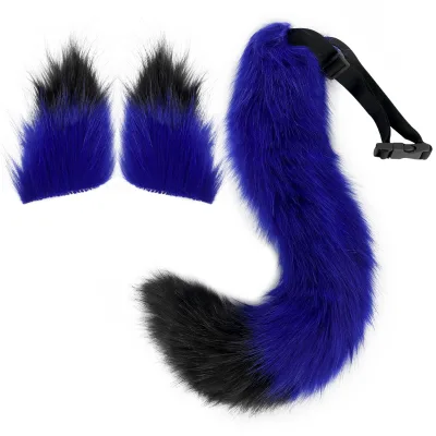 Halloween Party Props fox Ears Tail Set Cosplay Handmade Plush Animal Accessories Halloween Decorations