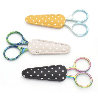 Leather Embroidery Scissors Sheath Polka Dot Protective Cover for Craft and Tailor's Scissors