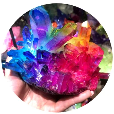 Wholesale Colorful Aura Angel Spirit Rainbow Crystal Cluster for Decoration