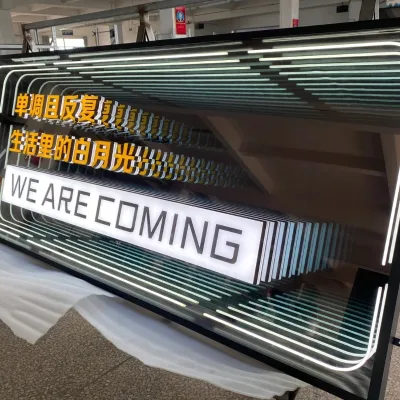Custom Color 3d Round Infinity Mirror RGB Abyss Tempered Glass Mirror Manufacturers Hot Sale Wholesale Own Brand Led Neon Sign