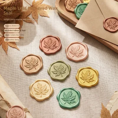 Wholesale Maple-leaf Fire-seal Wax Seals Vintage Invitation Envelope-sealing Wax Stickers Retro-style Creative Envelope