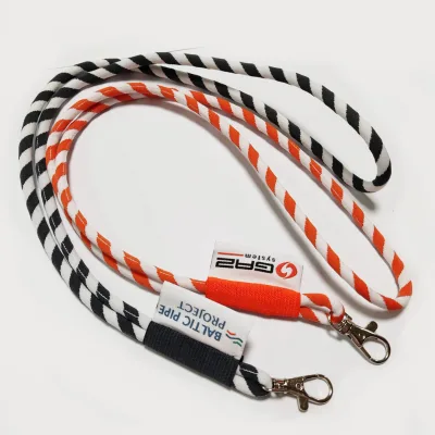 Customized Logo Lanyard Rope Woven Logo Round Lanyard Suppliers Elastic Round Rope Lanyard