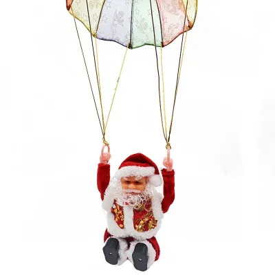 2023 Hot Selling Santa Claus Electric Toy Parachute Turn Over Toy Classic Christmas Children's Toy Ornament