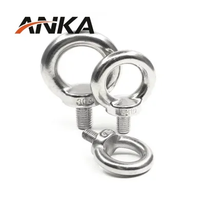 Hot Sale 304Stainless Steel DIN580 Lifting Eye Bolt M6-M24 Corrosion Resistant Eyebolt Bulk Wholesale for Marine Lifting Rigging