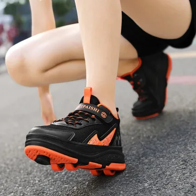 Cool Fashionable Boy's Skate Shoes for Outdoor Running in Summer Winter Spring-with PU Rubber Insole Included