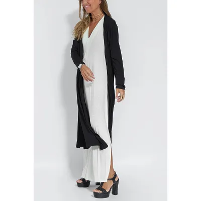 New Solid Pullover V Neck Abaya Muslim Plain Cardigan Suit Casual Sexy Long Dress for Women