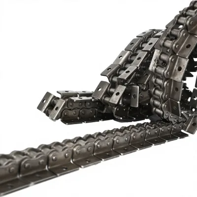 Stock Double-Sided Curved-Plate Chain Spikes Conveyor Chain Plates Double-Pitch Manganese Steel Roller Drive Chain Sizes 45 68