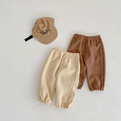2022 New Boys' and Girls' Casual Pants, 0-3 Years Old Loose Multi-functional Solid Color, Baby Spring and Autumn Pants