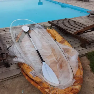 Bottom Boat Canoe Transparent Clear Glass Crystal PC 2 Person Fishing Transparent Kayak
