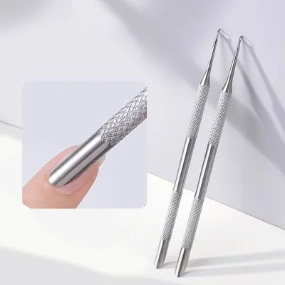 Custom Russian Double Head Bevel Cuticle Pusher Nail Cleaner Nail Steel Push