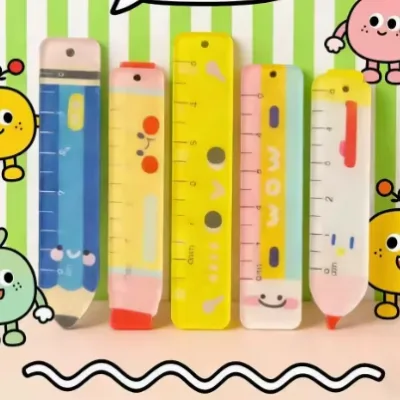 T Shape Cute Cat Acrylic Measuring Ruler Cartoon Kitten Irregular Special Shape Straight Scale Ruler For Children Journal