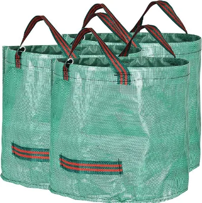 DS5414 Gardening Home Leaf Bags Yard Leaf Storage Can Plant Trash Can with Handles Trash Containers Reusable Garden Waste Bags
