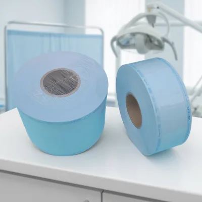 510K Manual Sterilization Pouch Roll 200m-EO/Steam Compatible Sterilize Reel for Dental & Hospital