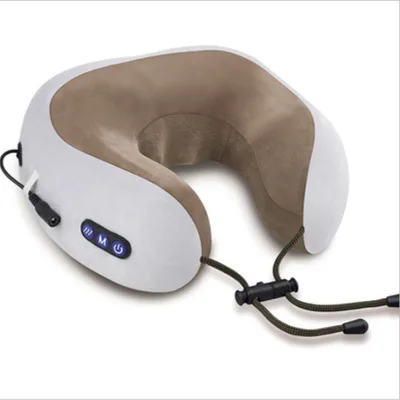U-Shaped Neck Massager Electric Deep Tissue Wireless Rechargeable Travel Car Vibrating Relaxation Cervical Massage Pillow