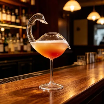 180ml Novelty Swan Shaped Stemmed Cocktail Glass, Hand-Blown Clear Glass Swan Goblet for Wine, Champagne & Party Photo Props