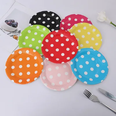 colored Polka Dot Paper Plates