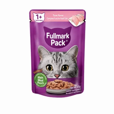 Custom Main Meal Pouch Packaging for Tuna Flavor Complete Food for Adult Cats with Custom Printing for Adult Pet Food Brands