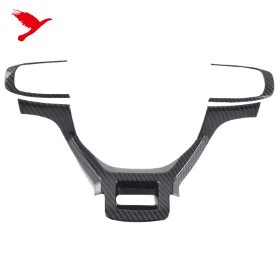 For Kia Sportage 2022 2023 Car Accessories Interior Steering Wheel Cover Trim ABS Carbon Fiber Black 3PCS