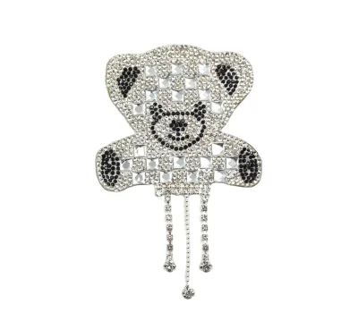 Merry Christmas diy new arrival cute lovely teddy bear western iron on embroidery patches for hat clothing