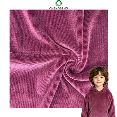 Soft Silky Brushed Warp Knitted Velvet Fabric 95% Polyester 5% Spandex Medium Weight Stretch Memory for Loungewear Sleepwear