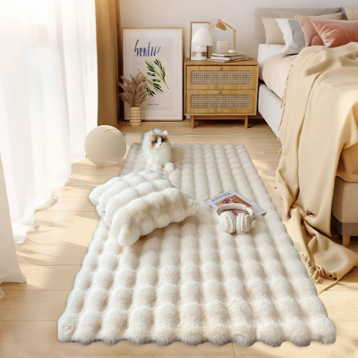 Mats for Living Room,Carpets for Living Room and Dining Room,Faux Rabbit Fur Rug for Bedroom