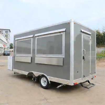 Commercial Square Food Trailer Bespoke Food Trailer Mobile Beverage Cart Coffee & Desserts CE Certified Commercial Trailer
