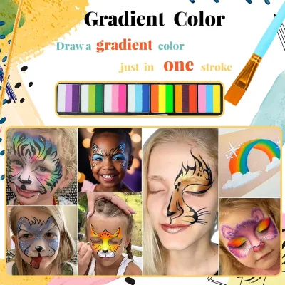 Wholesale 54 Colors Water Based Face Paint Palette Facial Makeup Set Halloween Easter Supplies