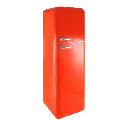 280L Wholesale Manual Frost Retro Type Fridge Double Door Top Freezer Frigo Refrigerator