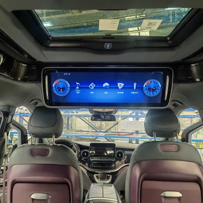 For High Roof Car Hiace 29 Inch Ceiling Monitor TV Center Rearview Display Android Horizontal Screen Entertainment